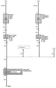 Acura TL - wiring diagram - vanity mirror lamp