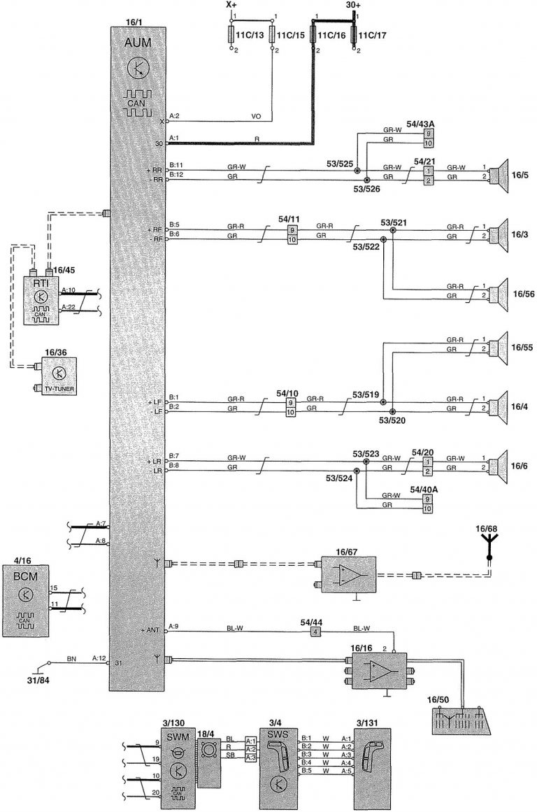 Volvo V70 (2002) wiring diagrams audio Carknowledge.info