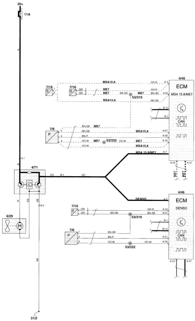 Volvo V70 (2000) - wiring diagrams - cooling fans - Carknowledge.info
