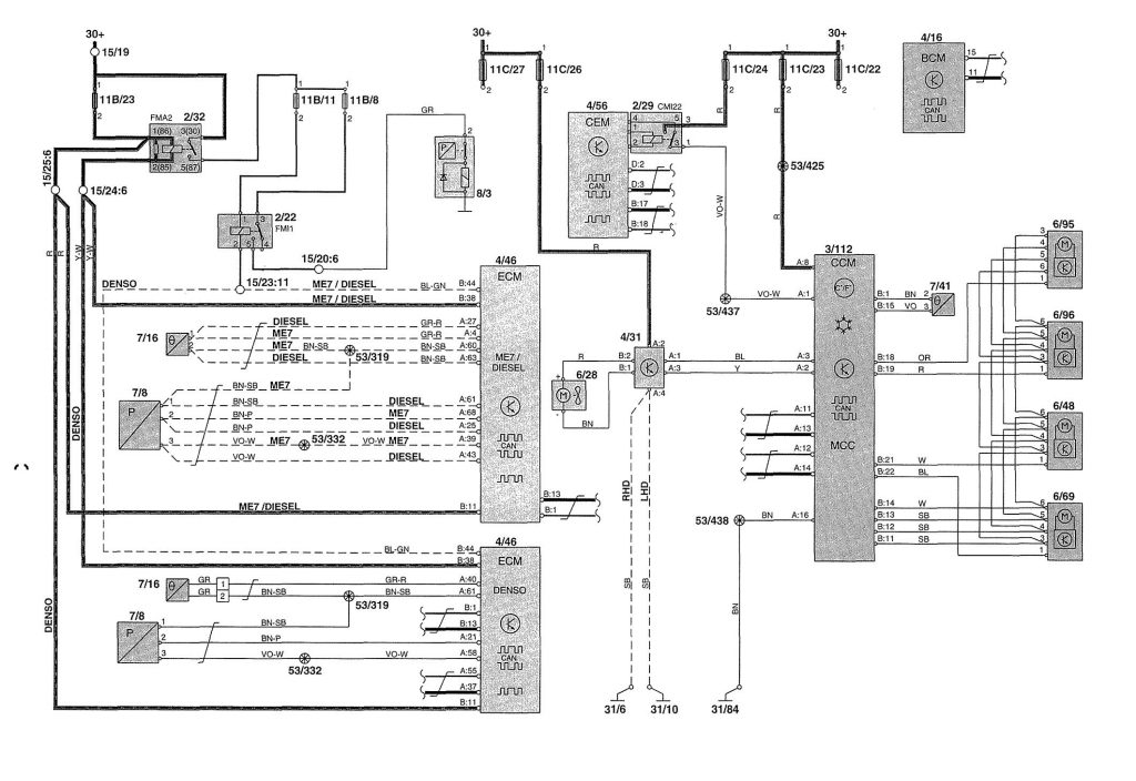 Volvo V70 (2002) - wiring diagrams - HVAC controls ... 2012 buick verano wiring diagram 