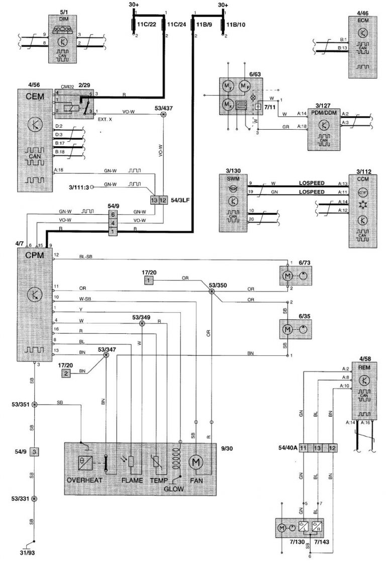 Volvo V70 (2000) wiring diagrams HVAC controls Carknowledge.info