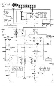 Volvo S70 - wiring diagram - heated mirror (part 1)