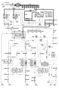 Volvo S70 - wiring diagram - heated mirror (part 2)