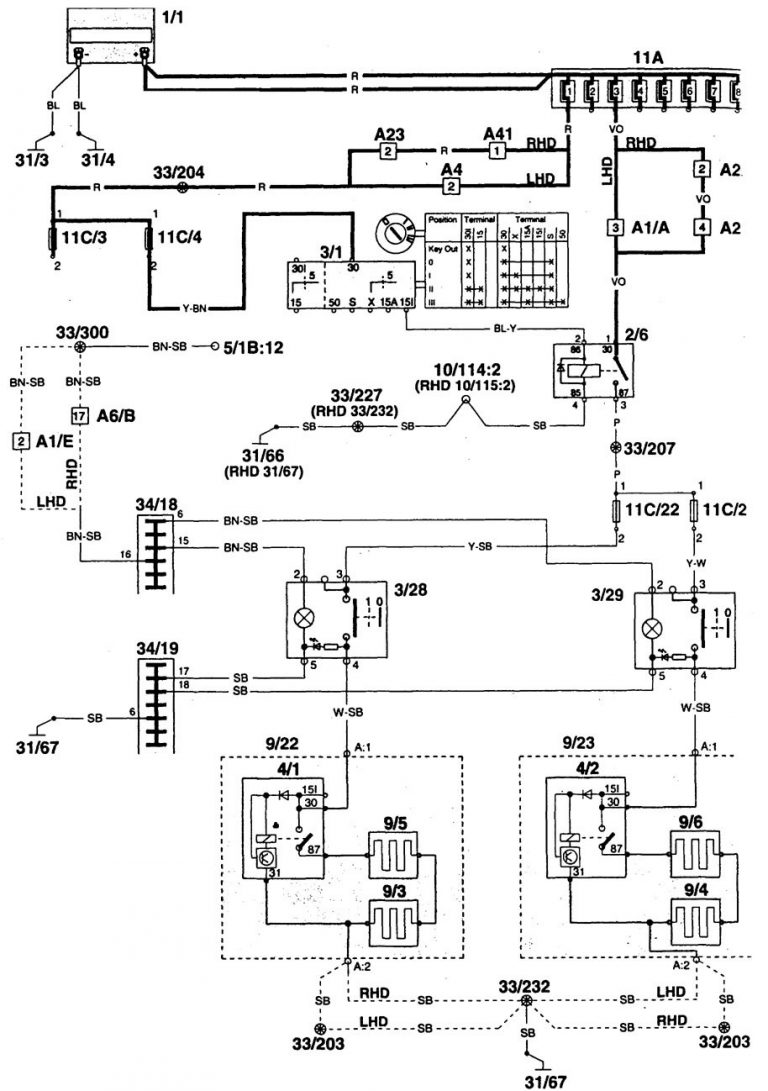 Volvo S90 (1997 1998) wiring diagrams heated seats Carknowledge