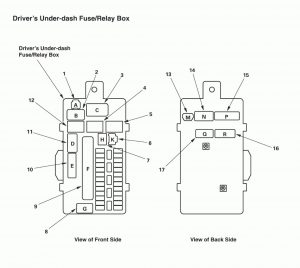 Acura TL - wiring diagram - fuse box - driver's under dash (part 6)