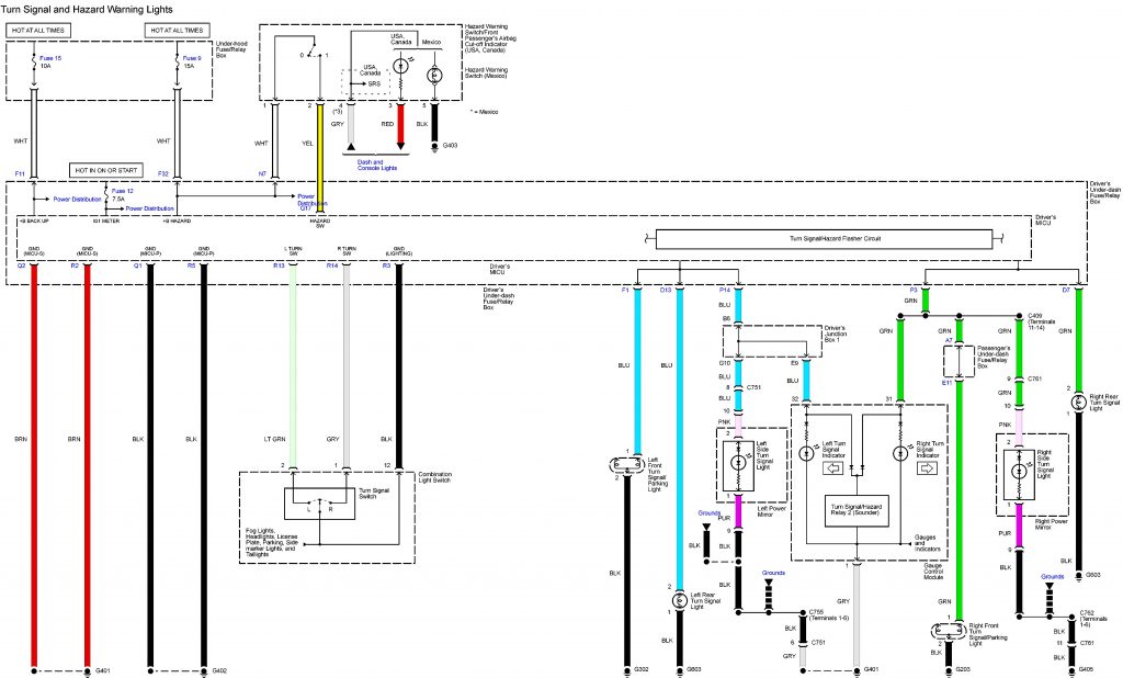 Acura TL (2011 2014) wiring diagrams turn signal lamp