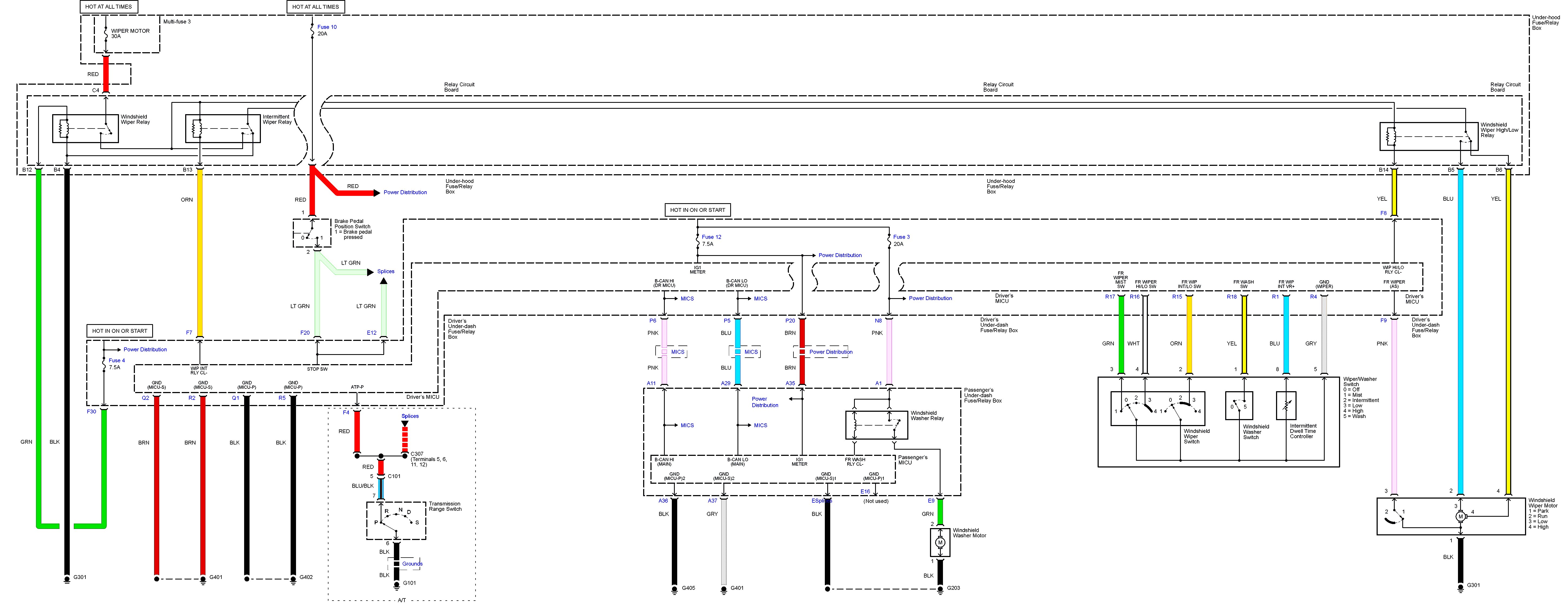 Acura TL (2013 2014) wiring diagrams wiper/washer Carknowledge.info