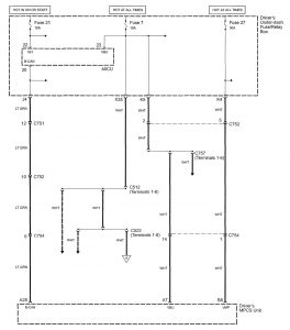 Acura RL - wiring diagram - fuel door release (part 1)
