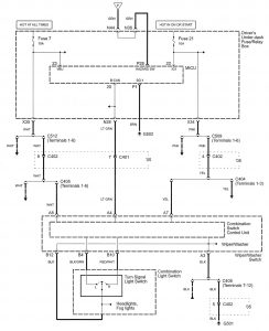 Acura RL - wiring diagram - hazard lamp (part 1)