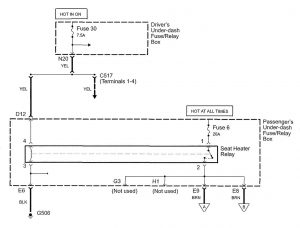 Acura RL - wiring diagram - heated seats (part 1)