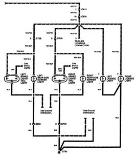 Acura RL - wiring diagram - license panel lamp (part 2)