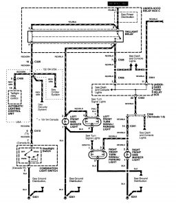 Acura RL - wiring diagram - license plate lamp (part 1)