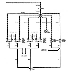 Acura RL - wiring diagram - license plate lamp (part 2)