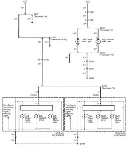 Acura RL - wiring diagram - license plate lamp (part 2)