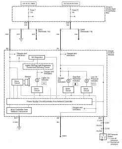 Acura RL - wiring diagram - oil warning (part 1)
