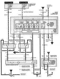 Acura RL - wiring diagram - power windows (part 2)