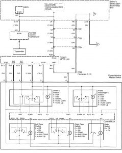 Acura RL - wiring diagram - power windows (part 2)