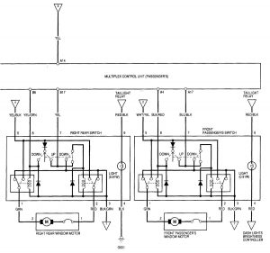 Acura RL - wiring diagram - power windows (part 4)