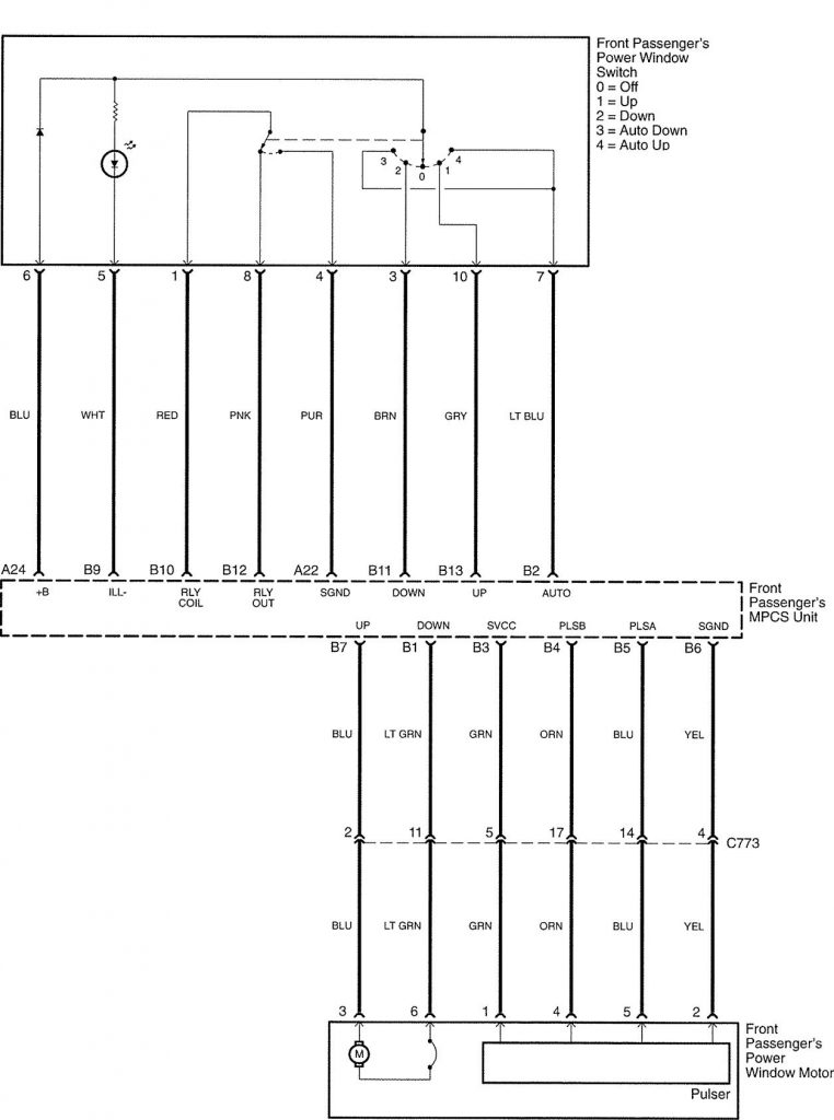 Acura RL (2005) wiring diagrams power windows Carknowledge.info