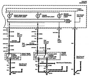 Acura RL - wiring diagram - warning indicators (part 2)