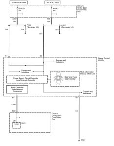 Acura RL - wiring diagram - warning lamps (part 1)
