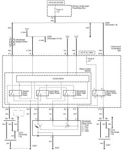 Acura RL - wiring diagram - wiper/washer (part 2)
