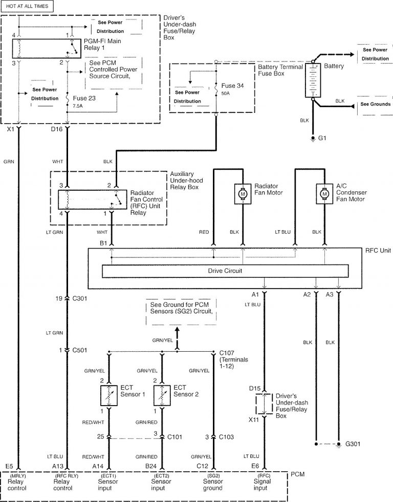 Acura RL (2007 2008) wiring diagrams cooling fans Carknowledge.info