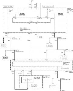 Acura RL - wiring diagram - hazard lamps (part 1)