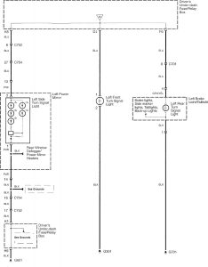 Acura RL - wiring diagram - hazard lamps (part 3)
