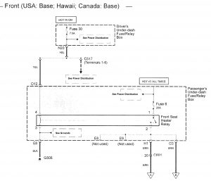 Acura RL - wiring diagram - heated seats (part 1)
