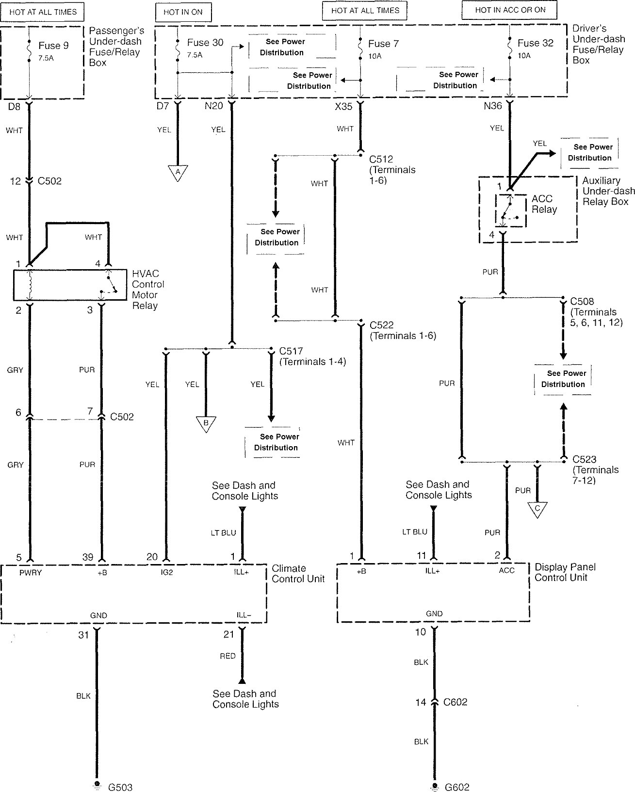acura rl wiring diagram hvac control 1 2007
