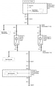 Acura RL - wiring diagram - interior lighting (part 6)