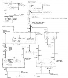 Acura RL - wiring diagram - key interlock (part 1)
