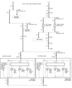 Acura RL - wiring diagram - license plate lamp (part 2)
