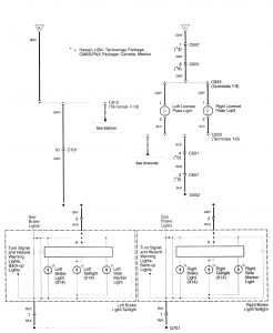 Acura RL - wiring diagram - license plate lamp (part 2)