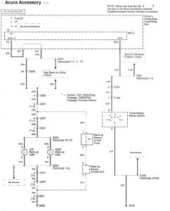 Acura RL - wiring diagram - parking aid (part 1)