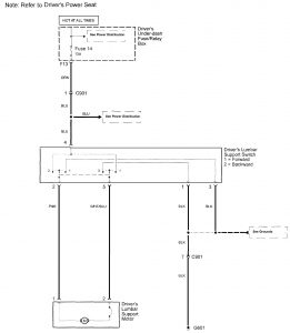 Acura RL - wiring diagram - power lumbar