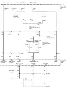 Acura RL - wiring diagram - power seats (part 1)