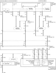 Acura RL - wiring diagram - power windows (part 1)