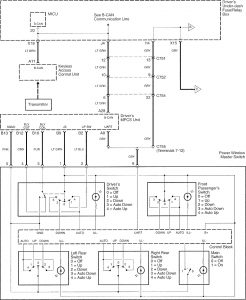 Acura RL - wiring diagram - power windows (part 2)