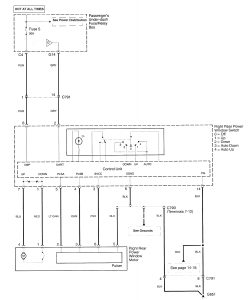 Acura RL - wiring diagram - power windows (part 7)