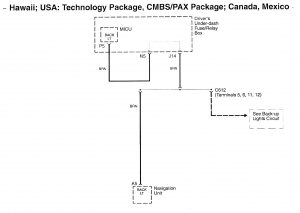 Acura RL - wiring diagram - rear view monitor (part 2)
