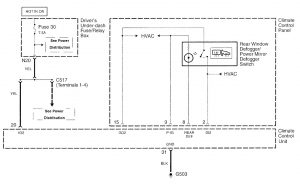 Acura RL - wiring diagram - rear window defogger (part 1)