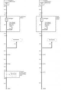 Acura RL - wiring diagram - rear window defogger (part 4)