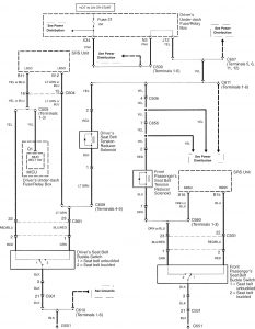 Acura RL - wiring diagram - seat belts (part 4)