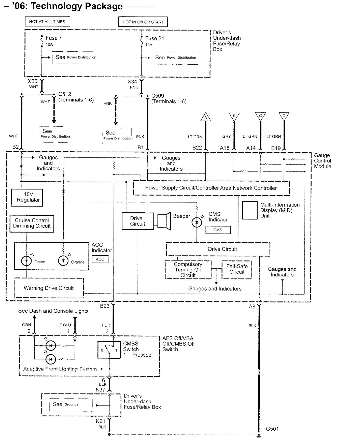 Acura RL (2006) wiring diagrams speed control Carknowledge.info