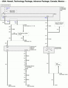 Acura RL - wiring diagram - parking aid (part 1)