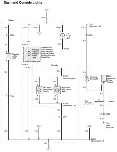 Acura RL - wiring diagram - console lamp (part 5)