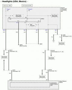 Acura RL - wiring diagram - exterior lights - headlights (part 1)