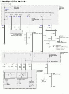Acura RL - wiring diagram - exterior lights - headlights (part 2)